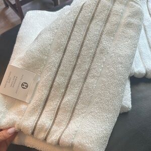 Hotel Collection White Hand Towels Elegant Ribbed Design